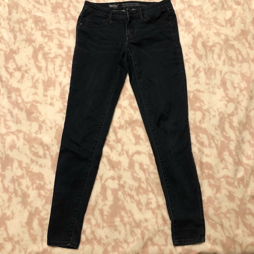 Mossimo Mid-Rise Denim Legging Size 2 Dark Blue